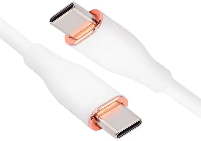 Main image of xiwai Type C 65W Colored White USB-C 480Mbps Type-C Male to Male Charge Cable Ultra Soft Liquid Silicone High Flex Hyper Super Flexible Cord 100cm