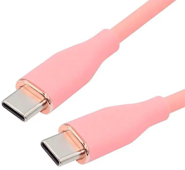 Main image of xiwai Type C 65W Colored Pink USB-C 480Mbps Type-C Male to Male Charge Cable Ultra Soft Liquid Silicone High Flex Hyper Super Flexible Cord 200cm