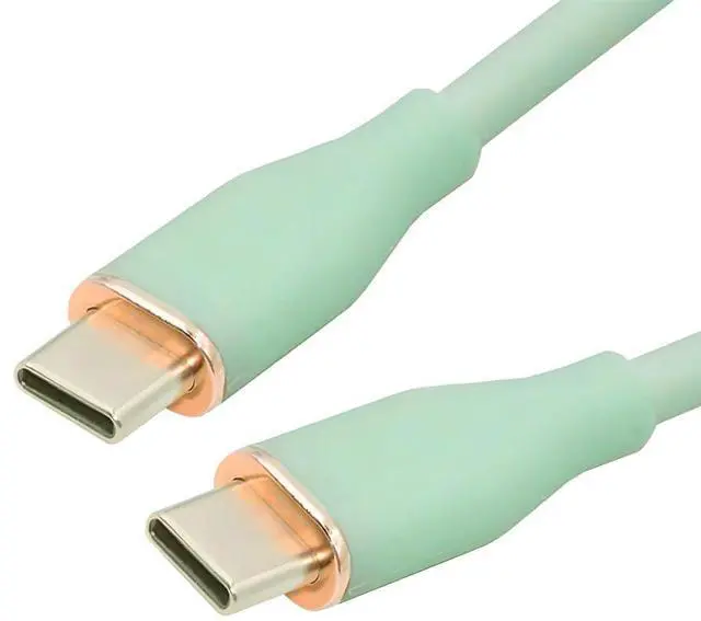 Main image of xiwai Type C 65W Colored Green USB-C 480Mbps Type-C Male to Male Charge Cable Ultra Soft Liquid Silicone High Flex Hyper Super Flexible Cord 200cm