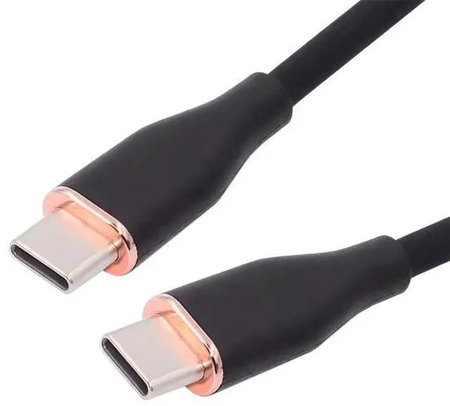 Main image of xiwai Type C 65W Colored Black USB-C 480Mbps Type-C Male to Male Charge Cable Ultra Soft Liquid Silicone High Flex Hyper Super Flexible Cord 200cm