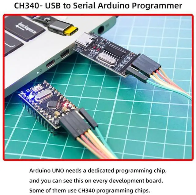 Alt view image 6 of 7 - xiwai USB2.0 USB-C Type-C Female to TTL Converter UART STC Module Serial Programmer CH340G CH340 3.3V 5V Adapter Replace PL-2303 Compatible with Windows 7,8