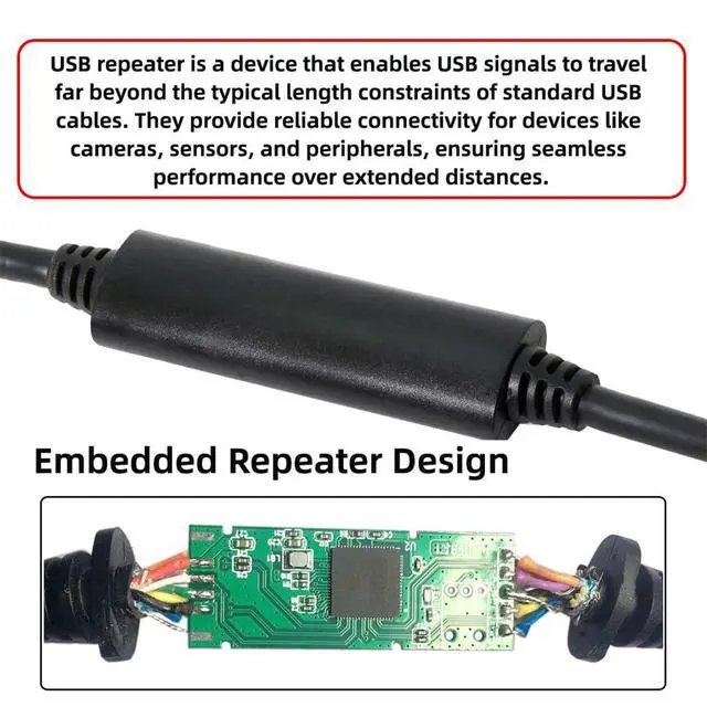 Alt view image 3 of 7 - xiwai 8m USB 3.0 A Type Repeater Cable Male to Micro USB 3.0 B Male with Mount Panel Screws for Camera