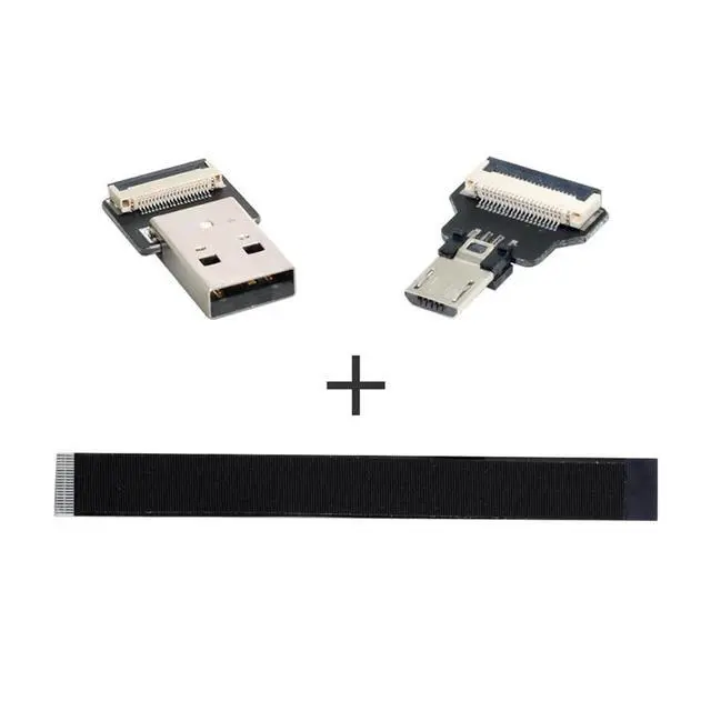 Alt view image 7 of 7 - xiwai 2.0M USB 2.0 Type-A Male to Micro USB 5Pin Male Data Flat Slim FPC Cable for FPV & Disk & Phone