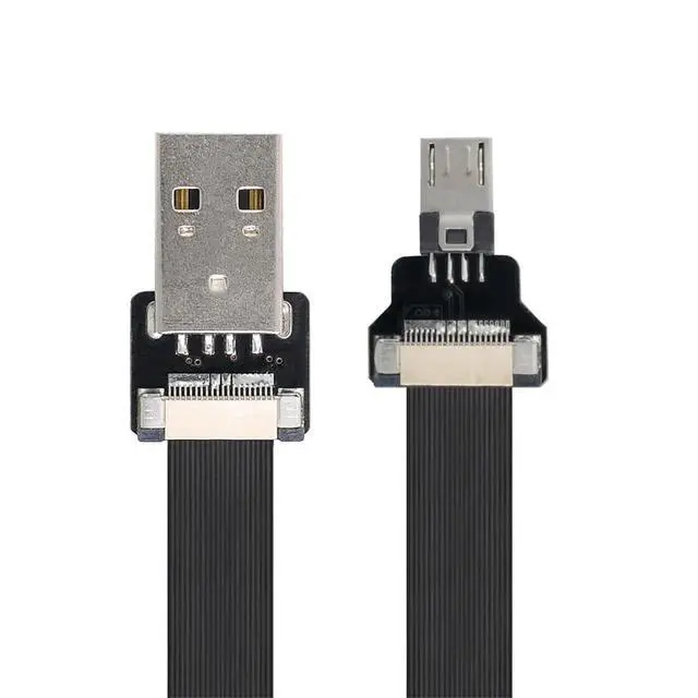 Alt view image 5 of 7 - xiwai 0.2M USB 2.0 Type-A Male to Micro USB 5Pin Male Data Flat Slim FPC Cable for FPV & Disk & Phone