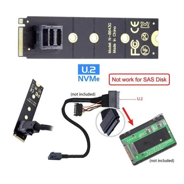 Alt view image 5 of 7 - xiwai 22x80mm U.2 Kit SFF-8639 NVME PCIe4.0 SSD Adapter for Mainboard SSD 750 p3600 p3700 M.2 SFF-8643 Mini SAS HD