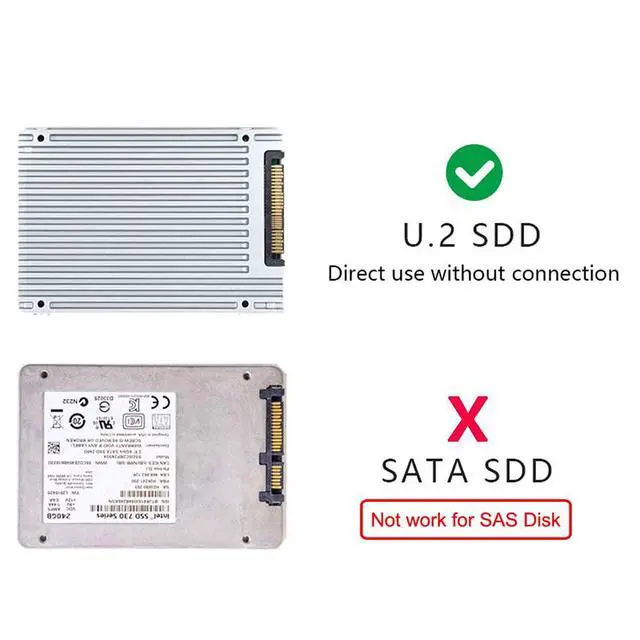 Alt view image 7 of 7 - xiwai 22x80mm U.2 Kit SFF-8639 NVME PCIe4.0 SSD Adapter for Mainboard SSD 750 p3600 p3700 M.2 SFF-8643 Mini SAS HD