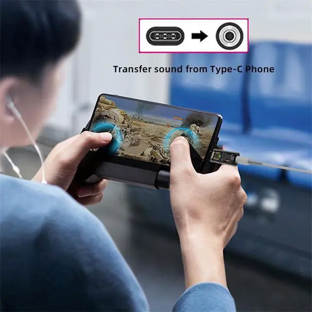 Alt view image 5 of 7 - 2pcs/lot USB-C Type C to 16bit 48kHz 3.5mm Audio AUX & MIC Sound Card Adapter Compatible with Laptop Tablet Phone