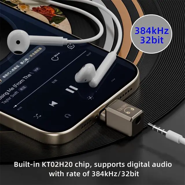 Alt view image 5 of 7 - xiwai USB-C Type C to 3.5mm Audio AUX HiFi DAC Headphone Converter & MIC Sound Card 384kHz 32bit Adapter KT02H20 Compatible OMTP CTIA with Laptop Tablet Phone