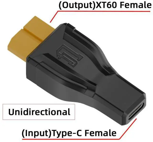 Alt view image 2 of 7 - xiwai XT60 Power Connector Female SC100 Protocol to Type-C Female Plug Fast Charging Adapter for RC Lipo Battery Quadcopter Multicopter Aeromodelling