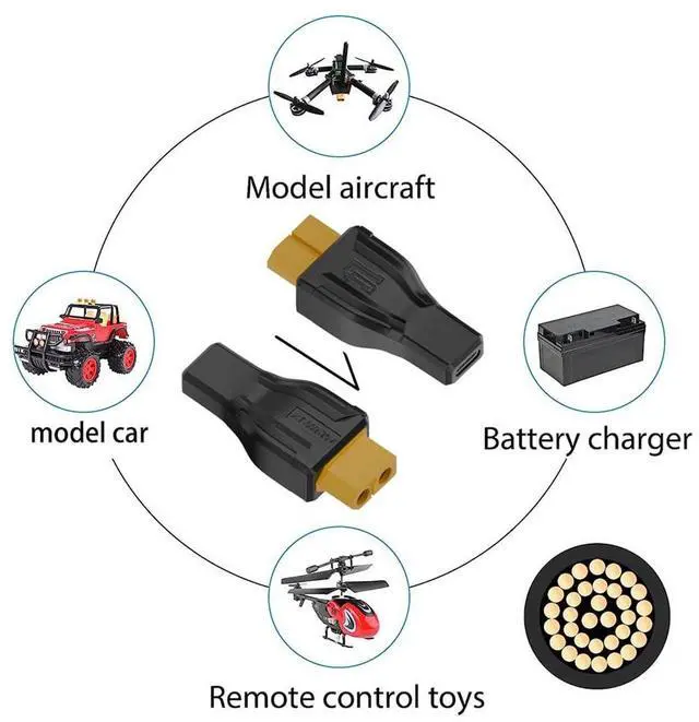 Alt view image 7 of 7 - xiwai XT60 Power Connector Female SC100 Protocol to Type-C Female Plug Fast Charging Adapter for RC Lipo Battery Quadcopter Multicopter Aeromodelling