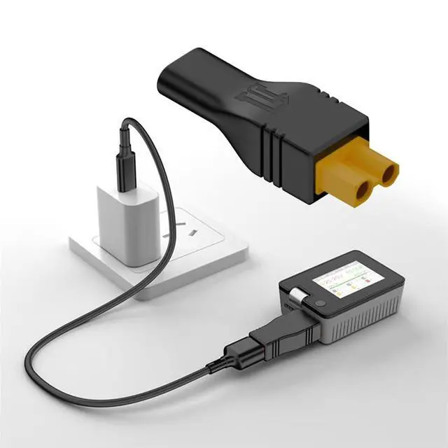 Alt view image 3 of 7 - xiwai 100W 20V 5A PD Type-C Female Input to XT30 Connector Male Output SC100 Protocol Fast Charging Adapter for RC Lipo Battery Quadcopter
