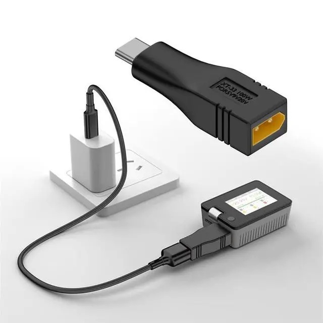 Alt view image 3 of 7 - xiwai XT30 Connector No Wires Male Input SC100 Protocol to Type-C Plug Male Output Fast Charging Adapter for RC Lipo Battery Quadcopter Laptop Phone