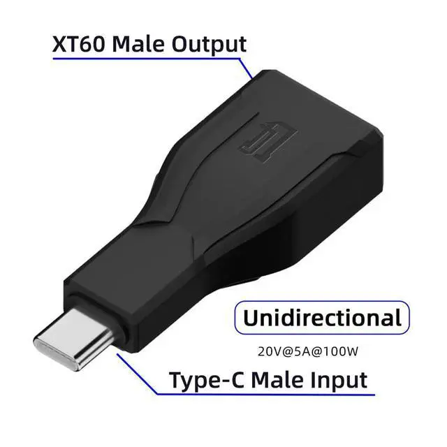 Alt view image 2 of 7 - xiwai 100W 20V 5A PD Type-C Male Input to XT60 Connector Male Output SC100 Protocol Fast Charging Adapter for RC Lipo Battery Quadcopter