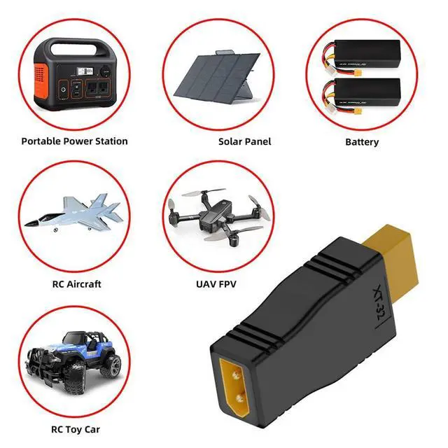 Alt view image 6 of 7 - xiwai XT30 Connector No Wires Male to XT60 Plug Female SC100 Protocol Fast Charging Adapter for RC Lipo Battery Quadcopter Multicopter Aeromodelling
