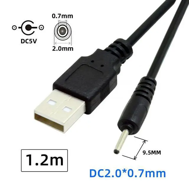 Alt view image 2 of 7 - xiwai 2pcs/lot 24AWG USB 2.0 Male Type-A to 5V DC 2.0x0.7mm DC Power Round Plug Cable 150cm