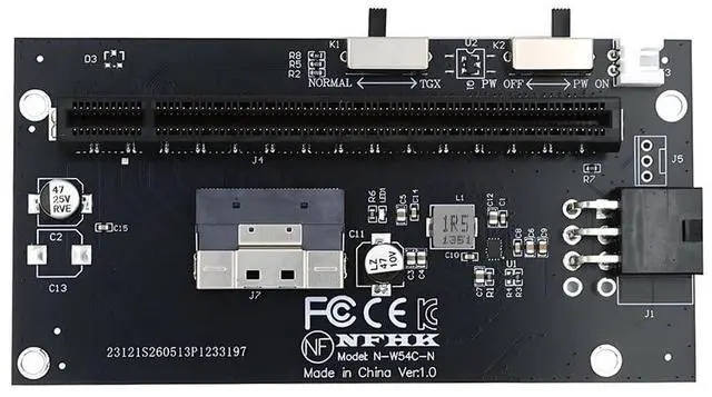 Main image of Xiwai Slimline 8X SFF-8654 74Pin to PCI-E 16x Adapter with PCIE 6Pin Power | PCI-Express TGX Switch Port for Mainboard Graphics Card