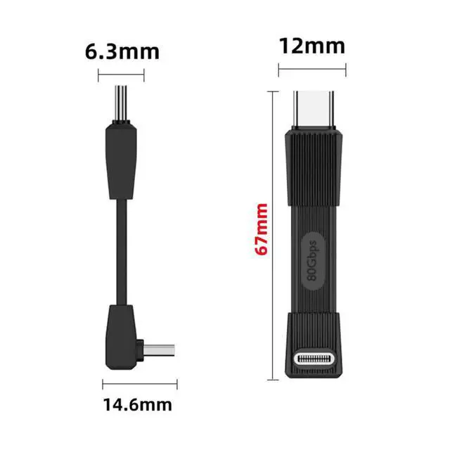 Alt view image 2 of 7 - xiwai USB5.0 80Gbps Up Angled 90 Degree Flat Slim FPC Male to Male Extension Cable Short 240W 16K 8K 60Hz 5K Compatible with 40Gbps USB4.0 Thunderbolt3/4/5