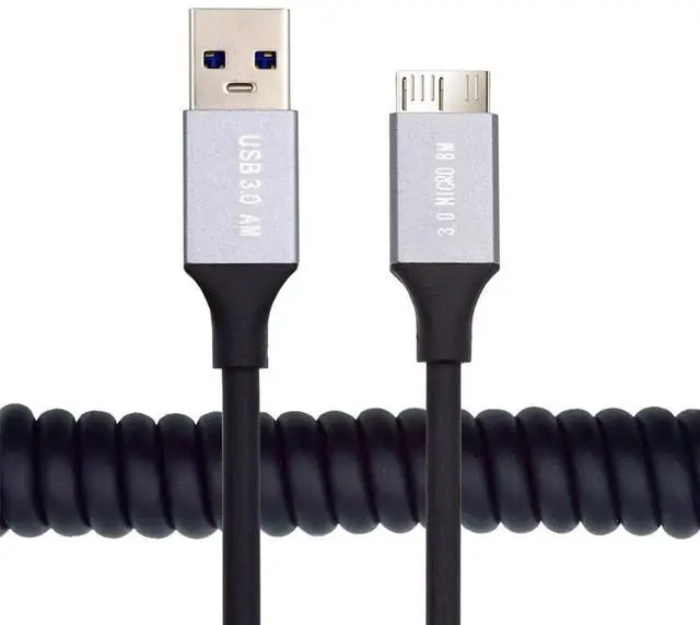 Main image of xiwai USB 3.0 Type-A Male to Micro-USB3.0 Male Stretch Coiled Cable Extension 5Gbps for Disk Phone Camera Data 100cm