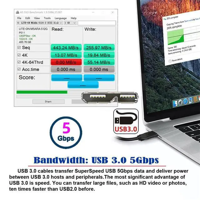 Alt view image 4 of 7 - xiwai OTG Micro-USB3.0 Male Host to USB3.0-A Female Stretch Coiled Cable Extension 5Gbps for Disk Phone Camera Data 100cm