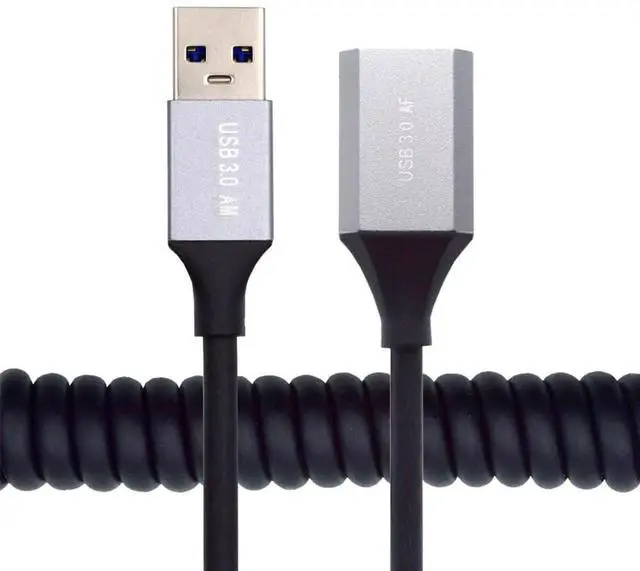 Main image of xiwai Stretch Coiled USB 3.0 Type-A Male to USB3.0 A Female Cable Extension 5Gbps for Disk SSD Camera Data 100cm