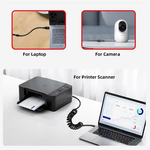 Alt view image 6 of 7 - xiwai Stretch Coiled USB 3.0 Type-A Male to USB3.0 A Female Cable Extension 5Gbps for Disk SSD Camera Data 100cm