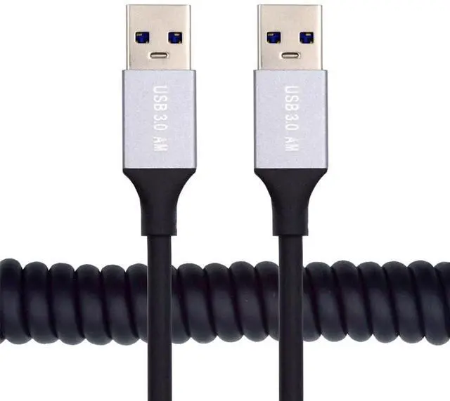 Main image of xiwai Stretch Coiled USB 3.0 Type-A Male to USB3.0 A Male Cable Extension 5Gbps for Disk SSD Camera Data 100cm