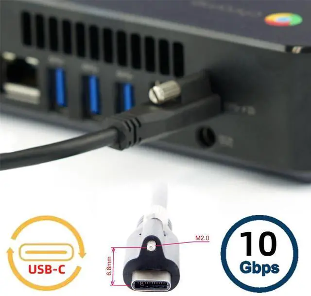 Alt view image 3 of 7 - xiwai USB 3.1 Extension Cable Type-C Male to Panel Mount USB-C Single Thumbscrew Locking 10Gbps Data 4K Cord for Hard Drive Monitor 1.0m