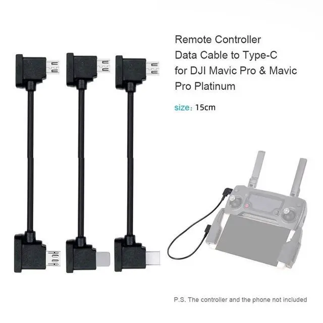 Alt view image 3 of 7 - xiwai 3pcs/Set Type-C & Micro & 8P to Micro USB USB-C Remote Controller Data Cable for Mavic Pro Platinum Park RC Accessories