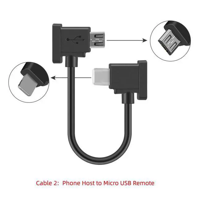 Alt view image 5 of 7 - xiwai 3pcs/Set Type-C & Micro & 8P to Micro USB USB-C Remote Controller Data Cable for Mavic Pro Platinum Park RC Accessories