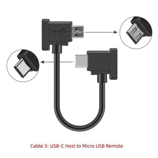 Alt view image 6 of 7 - xiwai 3pcs/Set Type-C & Micro & 8P to Micro USB USB-C Remote Controller Data Cable for Mavic Pro Platinum Park RC Accessories