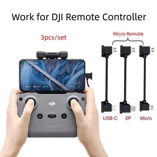 Alt view image 7 of 7 - xiwai 3pcs/Set Type-C & Micro & 8P to Micro USB USB-C Remote Controller Data Cable for Mavic Pro Platinum Park RC Accessories