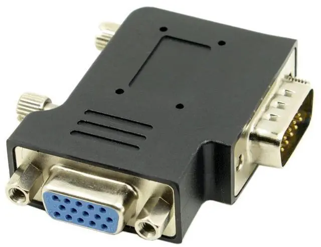 Alt view image 4 of 6 - chenyang Vertical Flat Left Angled 90 Degree VGA SVGA Male to Female Extension Adapter Black