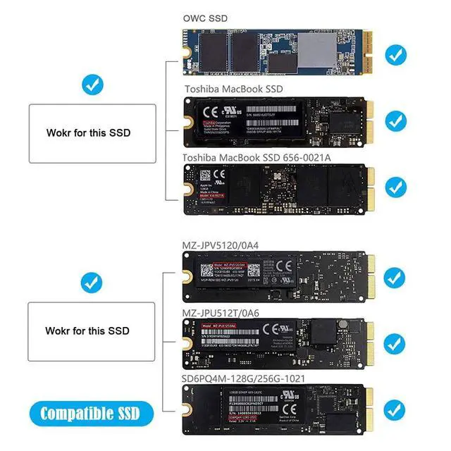 Alt view image 6 of 7 - xiwai PCI Express PCI-E 1X to 12+16Pin 2013-2017 Mac Pro Air SSD Convert Card for A1493 A1502 A1465 A1466