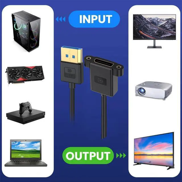 Alt view image 5 of 7 - xiwai DisplayPort 1.4 Ultrafine DP Male to Female Extension Cable 8K 60hz 4K 144hz for Graphics Card Desktop Laptop Monitor 30cm