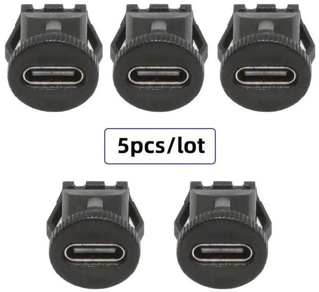 Alt view image 2 of 7 - xiwai 5pcs/Set DIY OEM Type C Female Socket Connector to 6Pin PCBA Pinout Round Latch Mount Type DC 5V/20V PD Power IP67 for Wiring