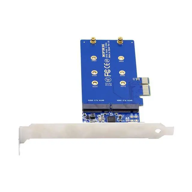 Alt view image 3 of 7 - xiwai Dual SATA SSD Card Converter JMB582 2280 NGFF Key B+M SSD to PCI-E 1x Motherboard Desktop Adapter