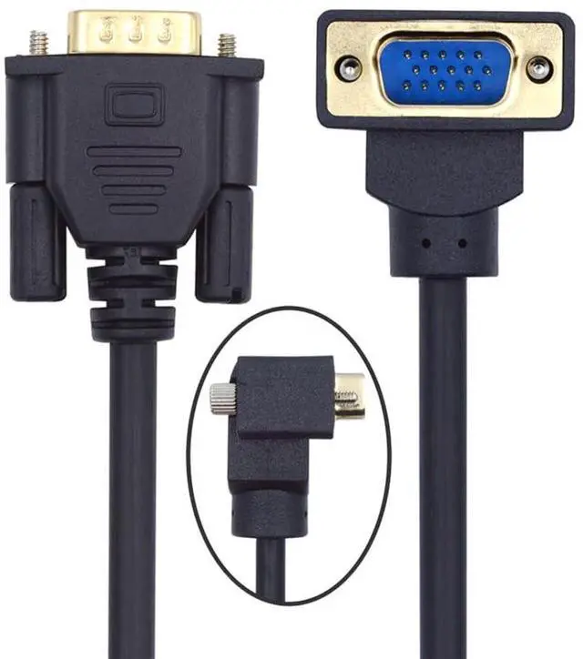 Main image of xiwai 90 Degree VGA RGB Cable Down Angled Male to Straight Male Extension Cord 3COAX+6C for Computer Monitor Projector 1m/3.3ft