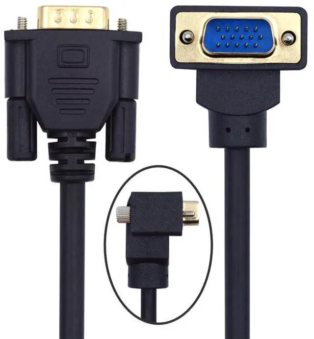 Main image of xiwai 90 Degree VGA RGB Cable Up Angled Male to Straight Male Extension Cord 3COAX+6C for Computer Monitor Projector 1m/3.3ft