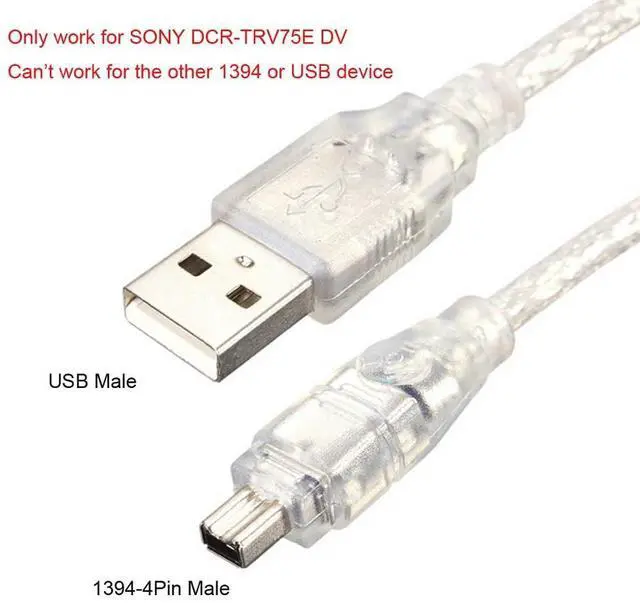 Alt view image 5 of 7 - xiwai USB Male to Firewire IEEE 1394 4 Pin Male iLink Adapter Cable for DCR-TRV75E DV 100cm