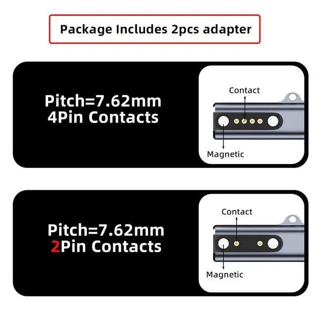 Alt view image 3 of 7 - xiwai 2pcs/lot Magnetic Smart Watch Replacement Charging Adapter USB Type-C to Pitch 7.62mm with 2-Pin 4-Pin Compatible with Bone Conduction Headphone