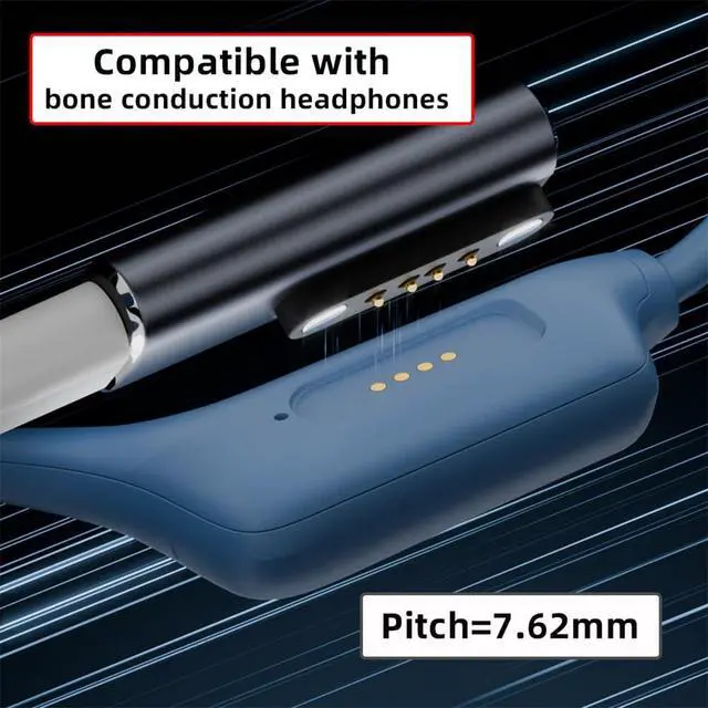 Alt view image 6 of 7 - xiwai 2pcs/lot Magnetic Smart Watch Replacement Charging Adapter USB Type-C to Pitch 7.62mm with 2-Pin 4-Pin Compatible with Bone Conduction Headphone