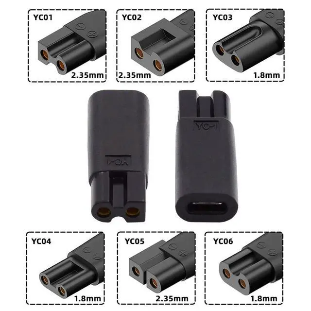 Alt view image 2 of 7 - xiwai 6 Pack USB-C Female to 2Pin Power DC 5V Charger Connector Replacement Kit USB Adapter for Beard Trimmers Electric Beauty Instruments Shavers