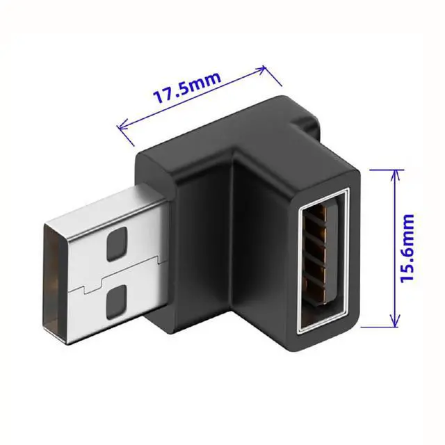 Alt view image 6 of 7 - xiwai 90 Degree Down Angled USB3.0 Male to Female Power Data Video Adapter Extender 10Gbps