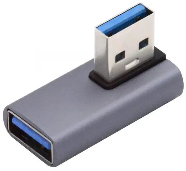 Main image of xiwai 10Gbps USB3.0 Male to Female Extension Power Data Video Adapter Low Profile 90 Degree Left Angled Type