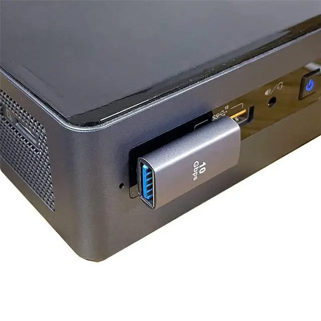 Alt view image 7 of 7 - xiwai 10Gbps USB3.0 Male to Female Extension Power Data Video Adapter Low Profile 90 Degree Left Angled Type