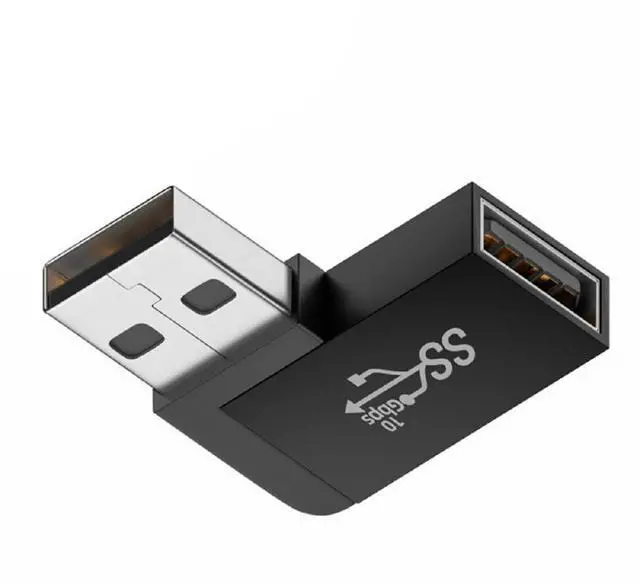 Main image of xiwai 90 Degree Left Angled USB3.0 Male to Female Power Data Video Adapter Extender 10Gbps