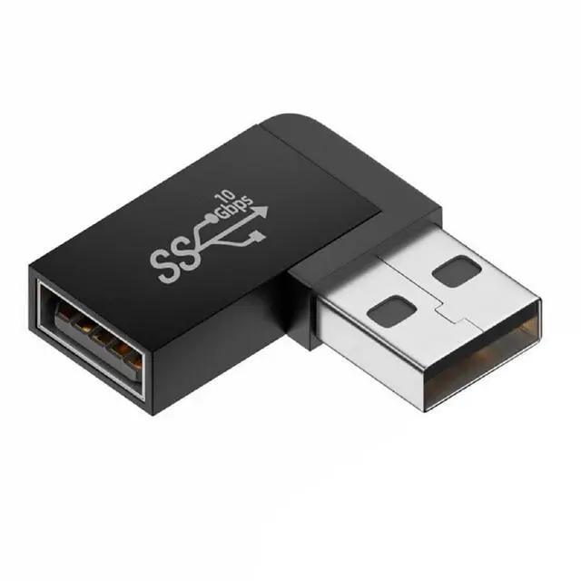 Alt view image 2 of 7 - xiwai 90 Degree Left Angled USB3.0 Male to Female Power Data Video Adapter Extender 10Gbps