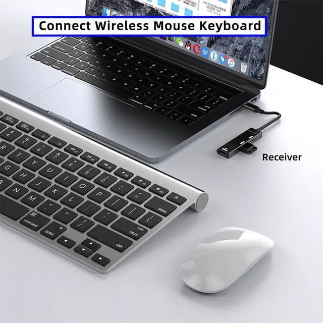 Alt view image 2 of 7 - xiwai Type-C USB-C to DP Displayport Converter 4K@120hz USB 3.0 OTG Monitor Multiport Adapter with Female 60W PD Power Port