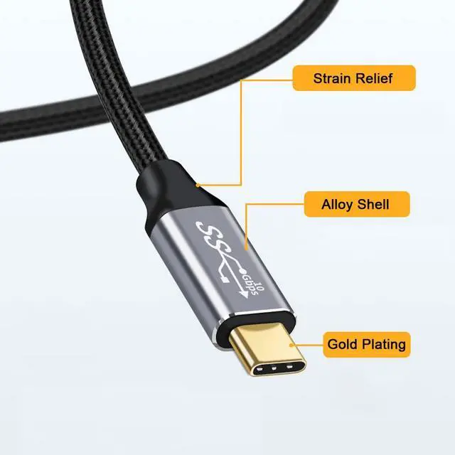 Alt view image 7 of 7 - Xiwai 10Gbps USB-C USB 3.1 Type C Gen2 Male to Male Data Video 100W Cable with E-Marker for Tablet & Phone & Laptop (1M)