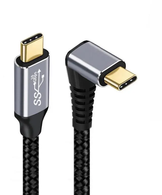 Main image of xiwai 90 Degree Down & Up Angled Type-C USB-C Male to Male USB3.1 10Gbps 100W Data Cable for Laptop Phone